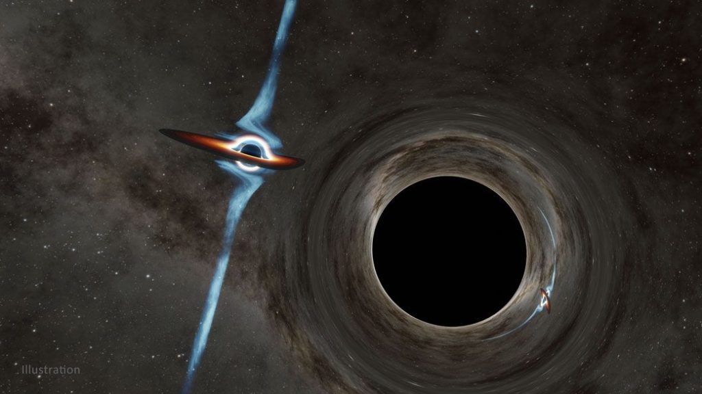 Twee monsterlijke zwarte gaten zijn op weg naar een botsing die het weefsel van ruimtetijd zal doen schudden