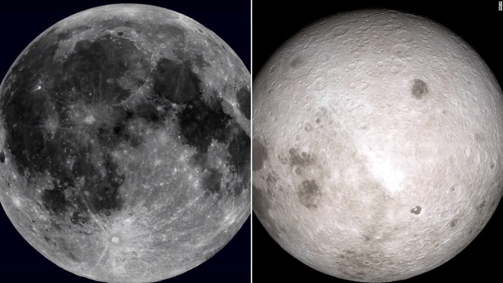 De nabije en verre zijden van de maan zijn verrassend verschillend.  Een nieuwe studie werpt licht op het mysterie