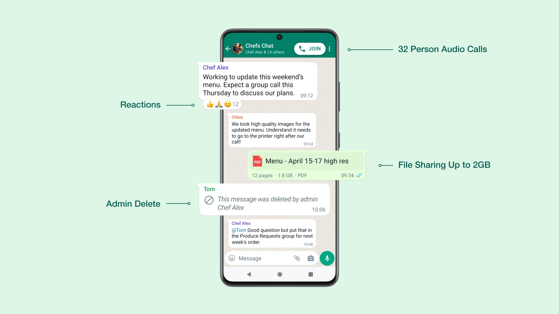 Nieuwe WhatsApp biedt emoji-reactiebestand 2 GB en meer