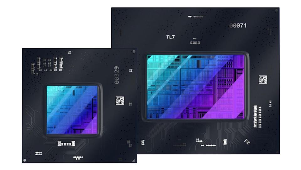 Intel's nieuwe Arc 3-chip zal Intel in directe concurrentie plaatsen met Nvidia en AMD.  (Foto: Intel)