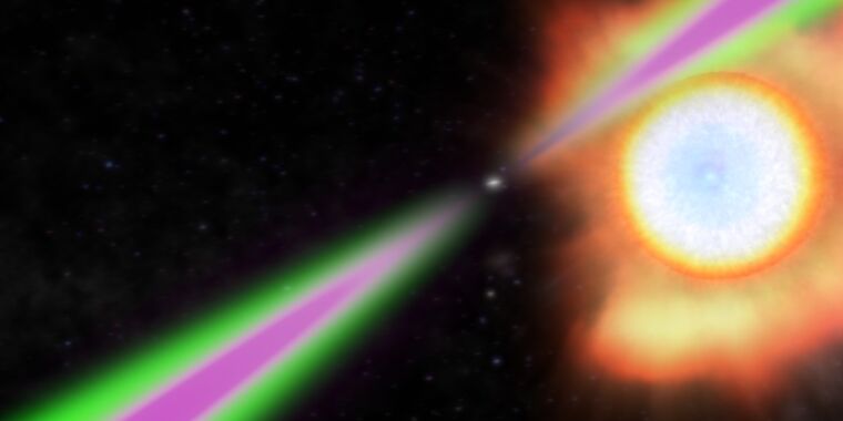 De neutronenster "Black Widow" doet er een uur over om rond de ster te draaien die aan het roosteren is