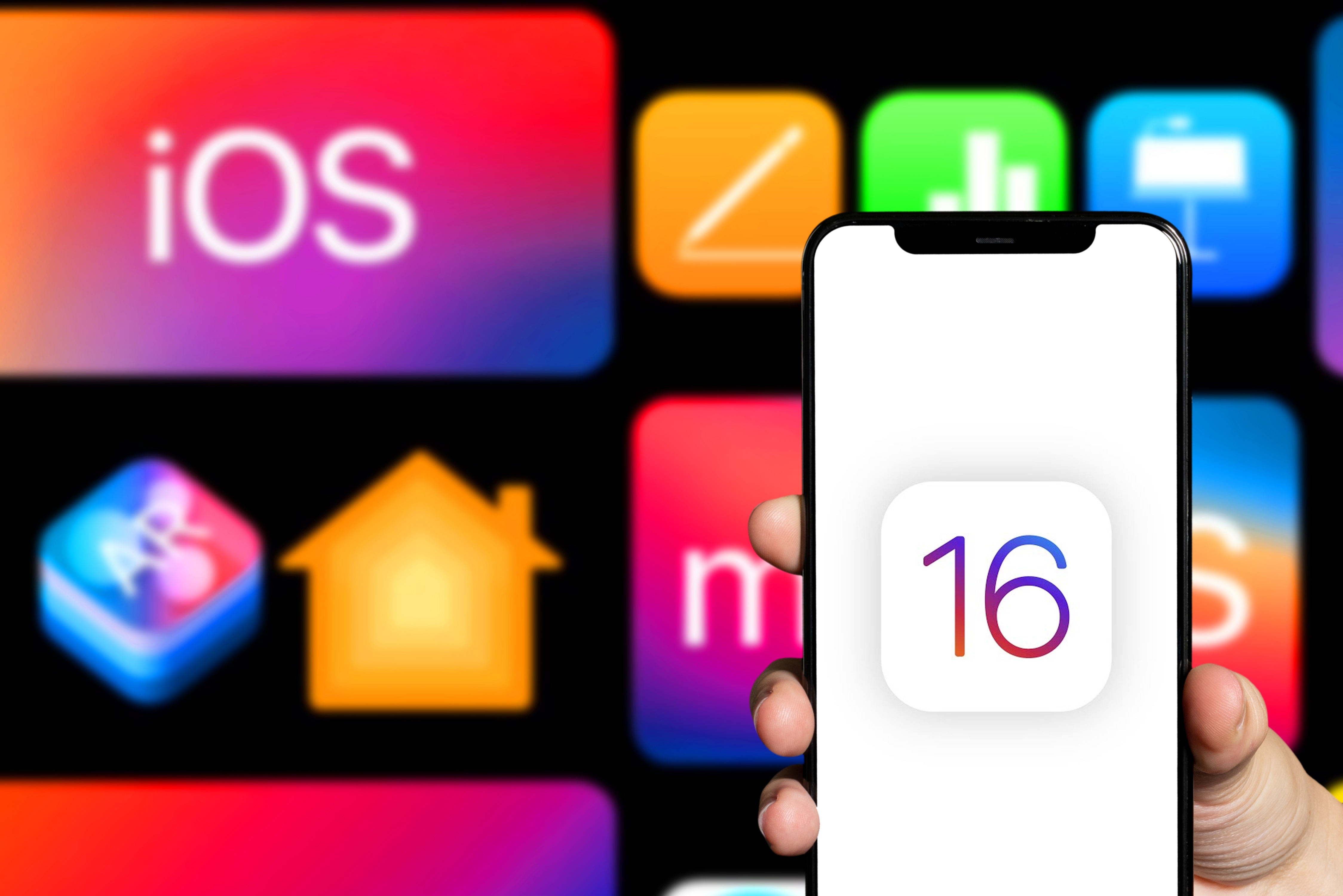 iOS 16-logo op iPhone