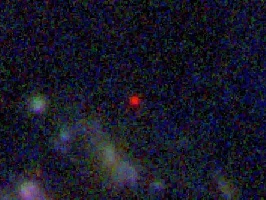 De rode stip is het oudste sterrenstelsel dat ooit is waargenomen.