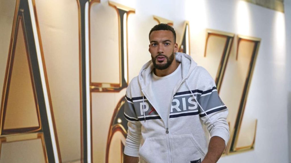 Utah Jazz center Rudy Gobert arrives for Game 3 of the team's NBA basketball first-round playoff series against the Dallas Mavericks on April 21, 2022, in Salt Lake City. Gobert has been traded by the Jazz to the Minnesota Timberwolves.