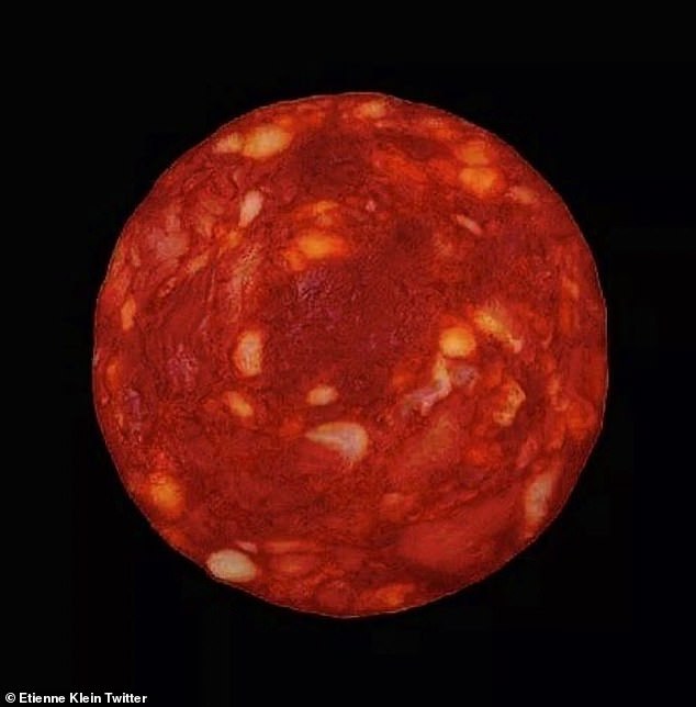 Dit is de afbeelding die Etienne Klein, beroemd natuurkundige, filosoof en onderzoeksdirecteur bij de Franse Commissie voor Atoomenergie, op Twitter plaatste en voor de grap beweerde dat het de nieuwste verbluffende afbeelding was van de geavanceerde James Webb-ruimtetelescoop van de ster.  Proxima Centauri