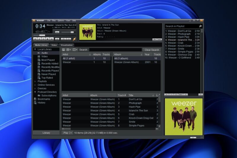 Winamp.  Winamp verandert nooit.