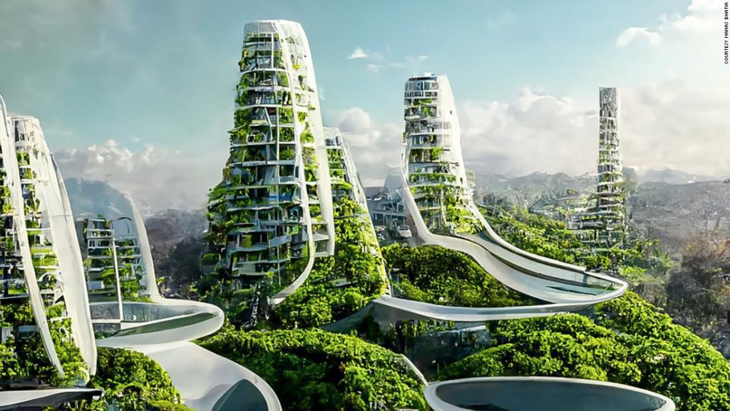 Een architect vroeg kunstmatige intelligentie om de steden van de toekomst te ontwerpen.  Dit is wat ik voorstelde
