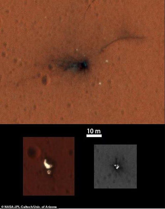 Er zijn in totaal negen inactieve ruimtevaartuigen op het oppervlak van Mars, waaronder de Mars-sonde 3, Mars-sonde 6, Viking 1-lander, Viking 2-sonde, Sojourner-rover, ESA's Schiaparelli-sonde (foto), Phoenix-sonde, Spirit.  Rover en Rover kans