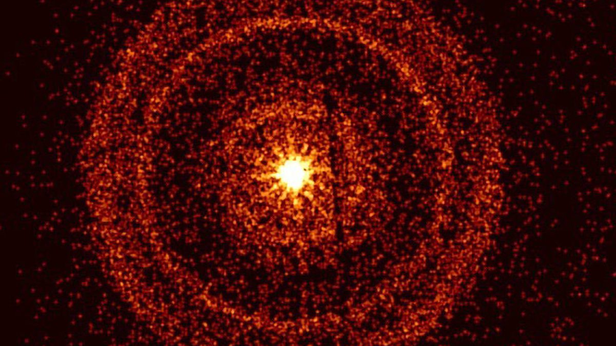 Ringen van kosmisch stof werden ontstoken door de meest energetische kosmische explosie die ooit is waargenomen.