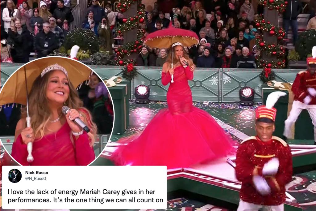 Mariah Carey treedt op tijdens Macy's Parade - en de reactie van het internet is hilarisch