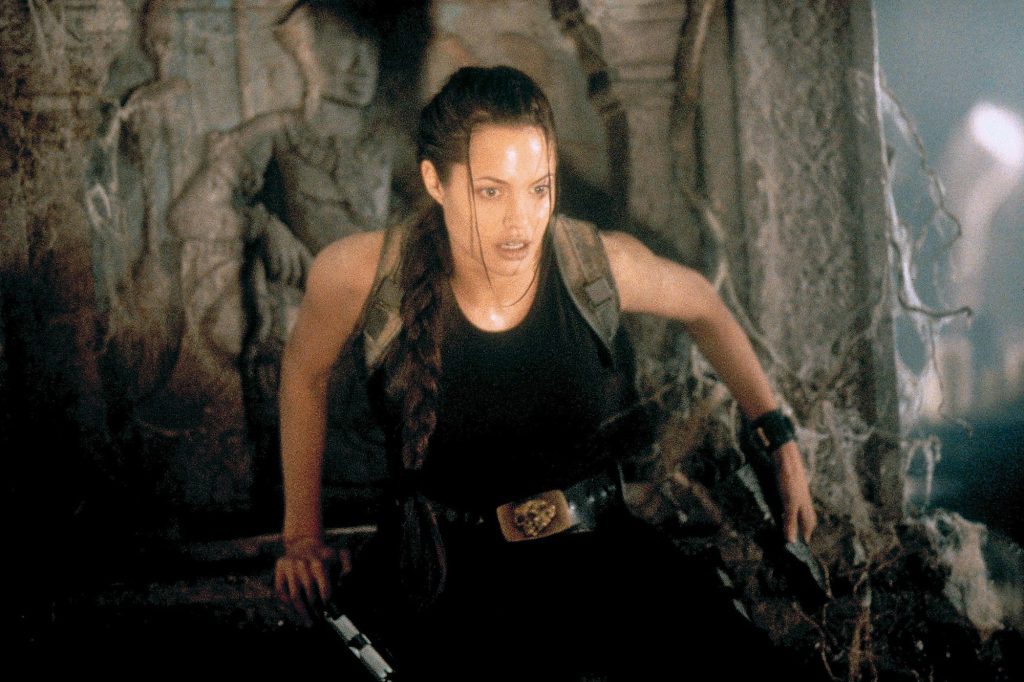 Angelina Jolie als Lara Croft "Graf ruiter" (2001).