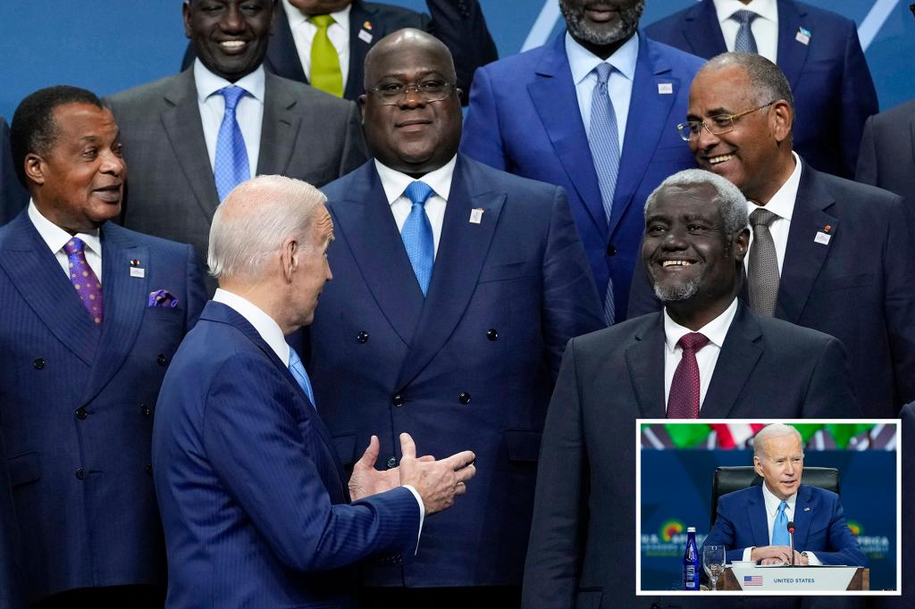 Biden maakt grapjes over plan om Afrika te bezoeken, zegt tegen leiders dat hij misschien 'al je eten opeet'