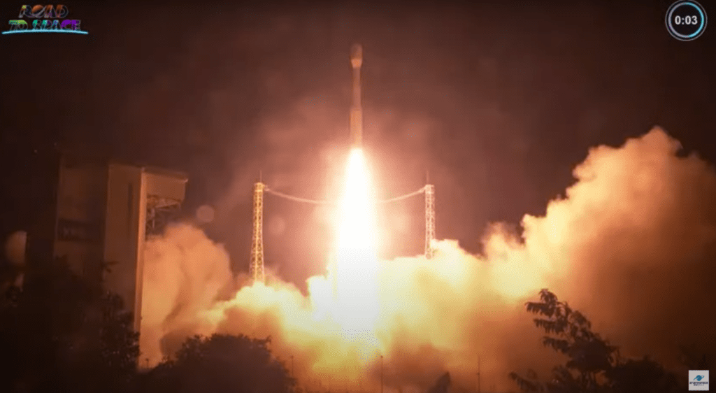 An Arianespace Vega C rocket launches from Europe