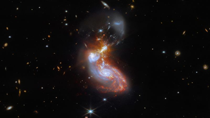 De dans van samengevoegde sterrenstelsels vastgelegd in de nieuwe afbeelding van de Webb-telescoop